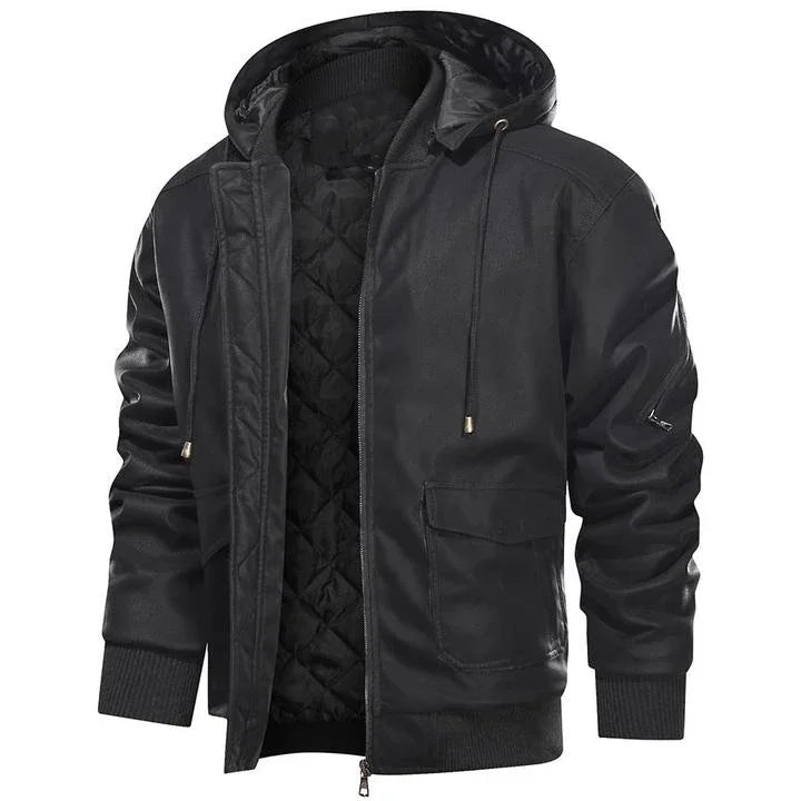 Corrado | Herren Winter Faux Leder Motorradjacke