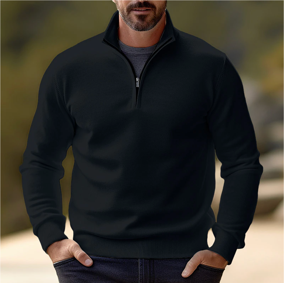 Samuel | Lässiger Half-Zip-Pullover