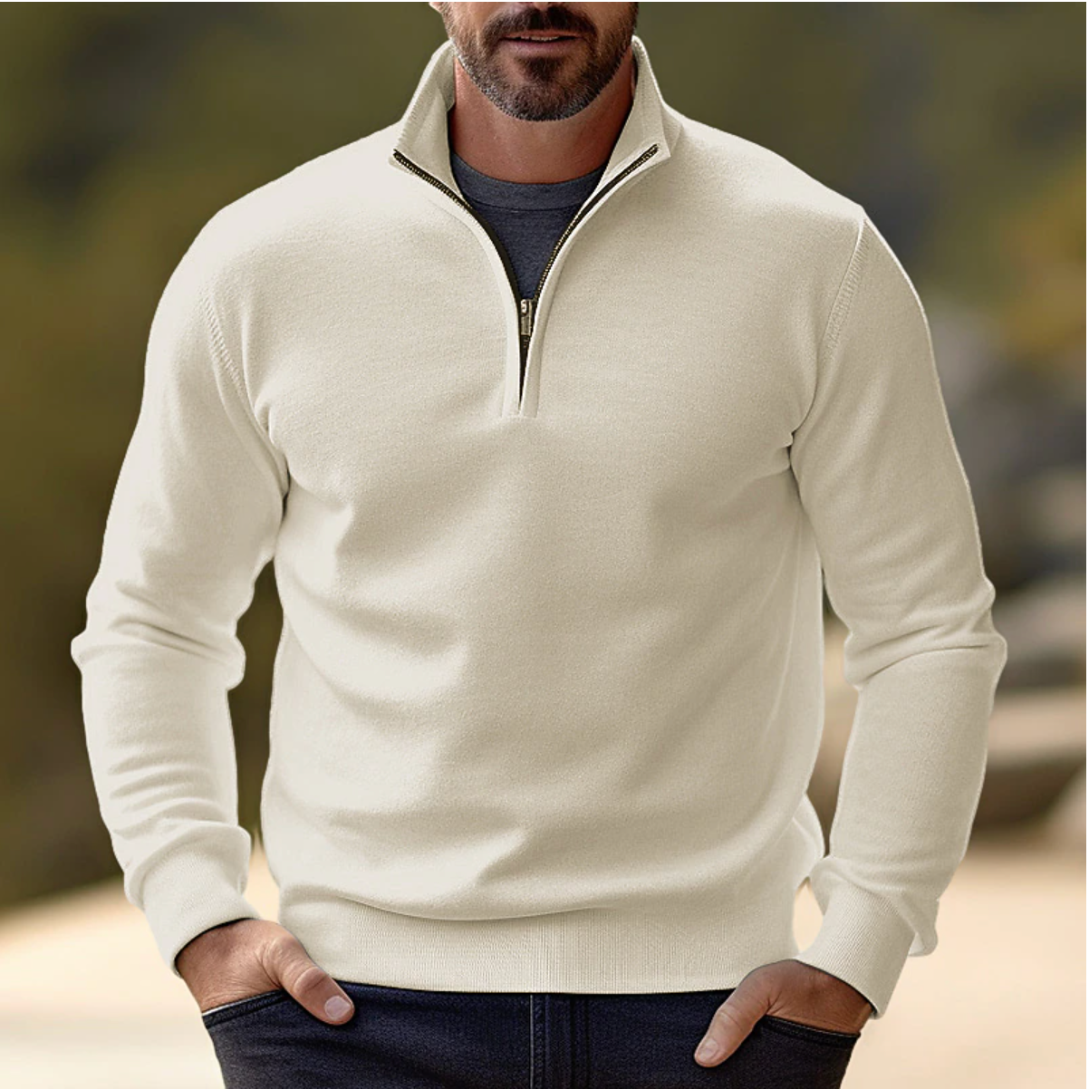 Samuel | Lässiger Half-Zip-Pullover