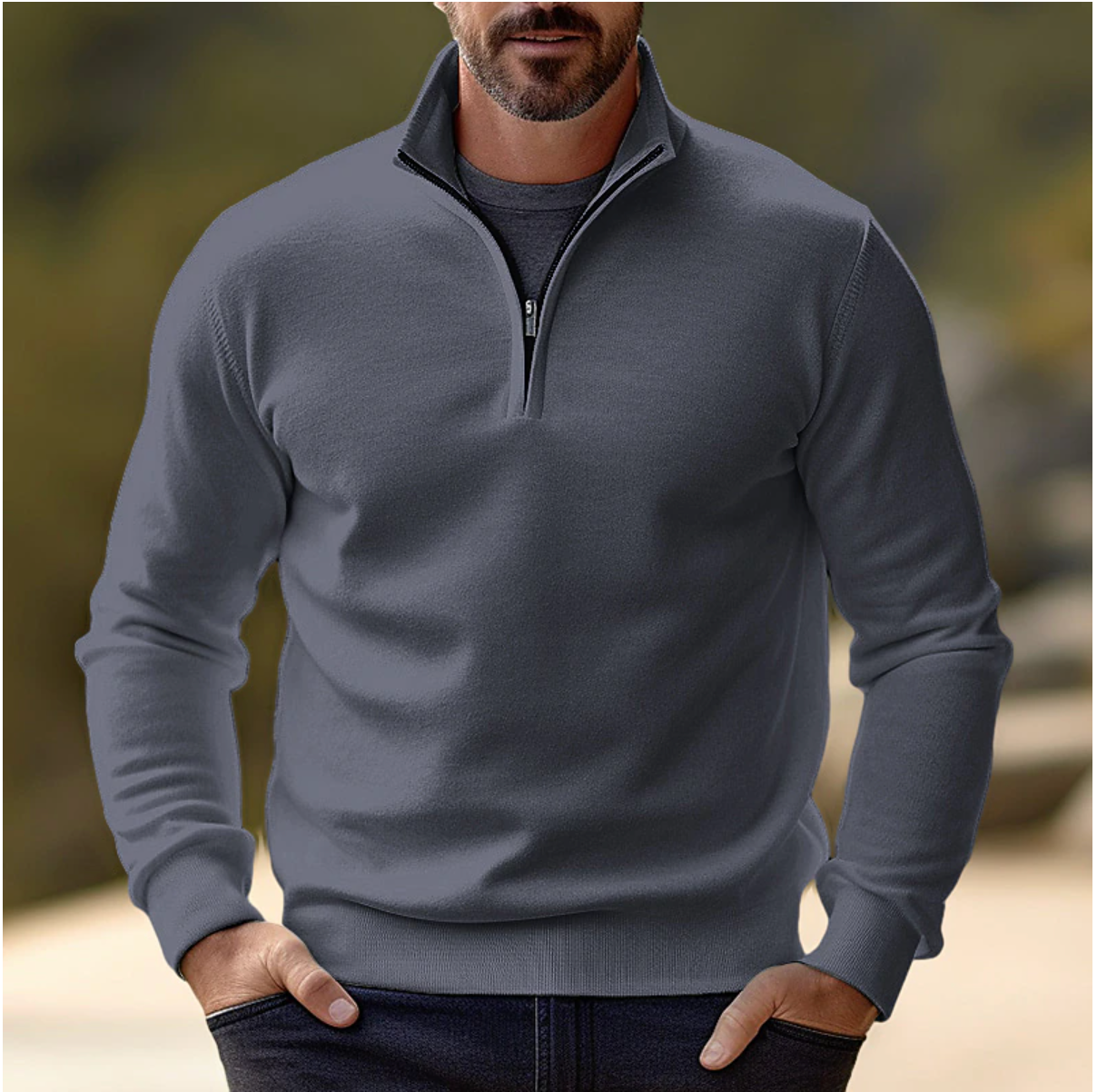 Samuel | Lässiger Half-Zip-Pullover