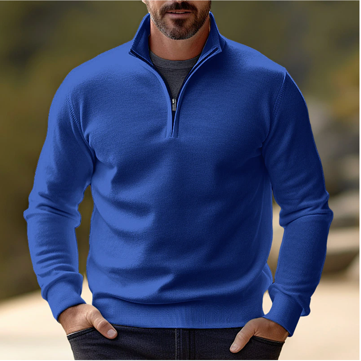 Samuel | Lässiger Half-Zip-Pullover