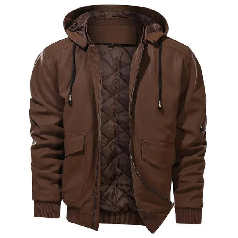 Corrado | Herren Winter Faux Leder Motorradjacke